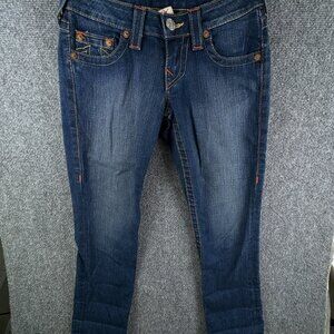 TRUE RELIGION Women Denim Jeans LIZZY Capri VTG USA Size 25 Adult Blue Ladies